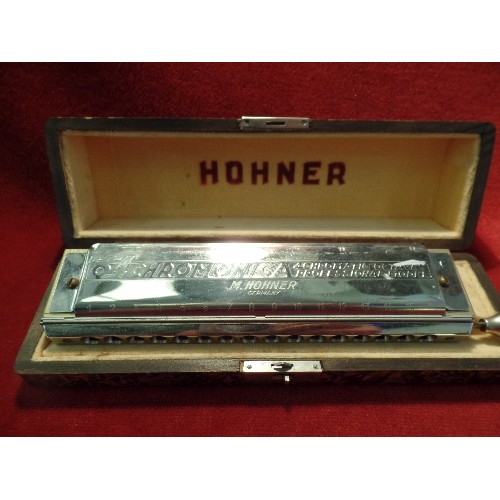 94 - VINTAGE HOHNER 64 CHROMONICA  HARMONICA IN ORIGINAL CASE