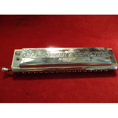 94 - VINTAGE HOHNER 64 CHROMONICA  HARMONICA IN ORIGINAL CASE