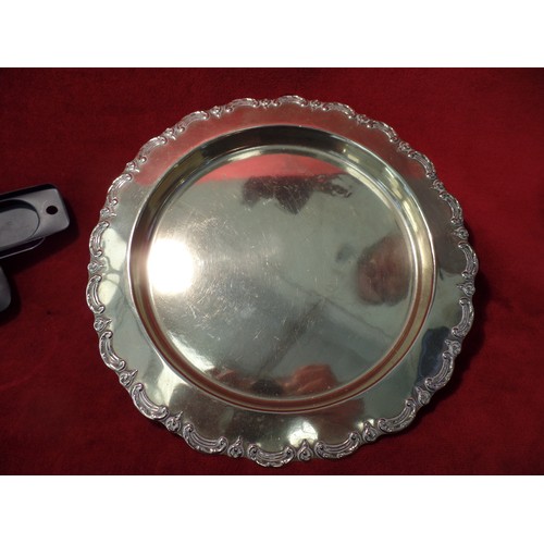 93 - SELECTION OF SILVER PLATED ITEMS INC A GALLERIED TRAY BY TALBOTS OF SHEFFIELD, A 