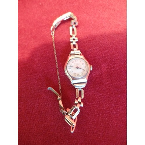 72A - VINTAGE  WATCH BY BENTINA STAR GOLD PLATED