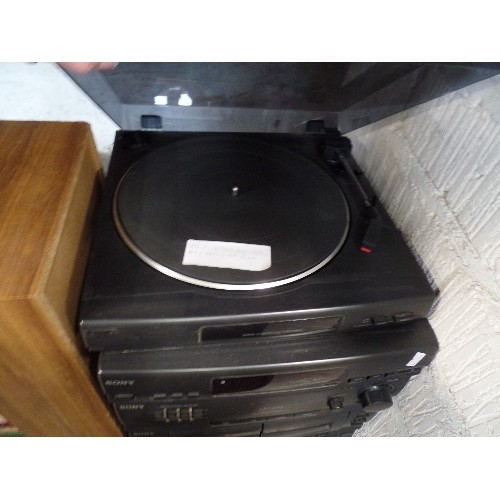 159 - SONY LBT-A195 STACKING HIFI SYSTEM & 2 SPEAKERS.