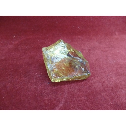 78 - QUANTITY OF CITRINE COLOURED GLASS ROCKS FOR JEWELLERY-MAKING.