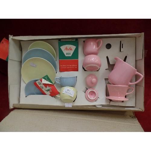 148 - CHILDS RETRO-VINTAGE MELITTA COFFEE SET. IN ORIGINAL BOX.