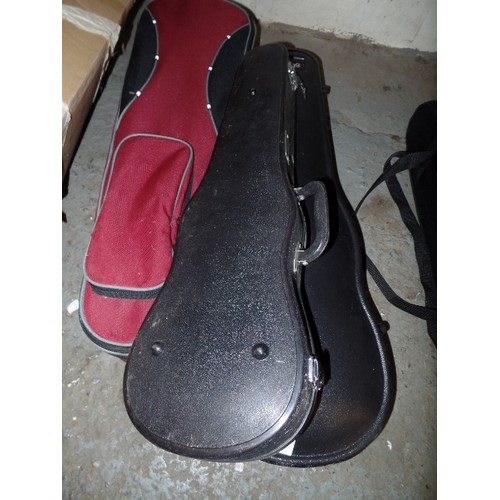 164 - 5 X PROTECTIVE VIOLIN/MUSIC CASES.