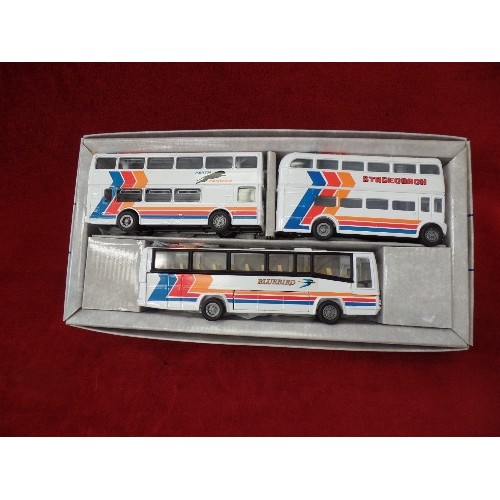 182 - NEW/BOXED CORGI DIE-CAST STAGECOACH SET. 2 DOUBLE DECKERS & A COACH.