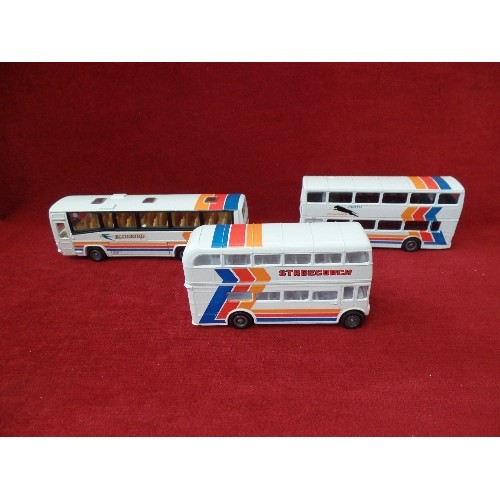 182 - NEW/BOXED CORGI DIE-CAST STAGECOACH SET. 2 DOUBLE DECKERS & A COACH.