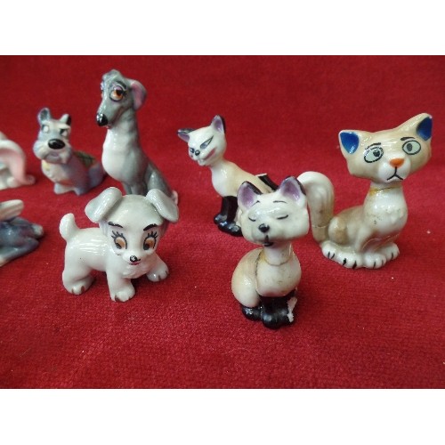 225 - VINTAGE 60'S/70'S WADE 'LADY AND THE TRAMP' PORCELAIN DOGS, SIAMESE CAT ETC.