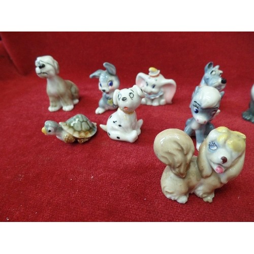 225 - VINTAGE 60'S/70'S WADE 'LADY AND THE TRAMP' PORCELAIN DOGS, SIAMESE CAT ETC.