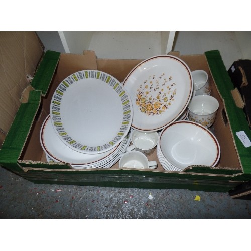 233 - RETRO DINNER SET, JOHNSON BROTHERS 'SUSAN' 8 X DINNER, 8 X DESSERT BOWLS, 8 X CUPS & SAUCERS, 4 X SI... 