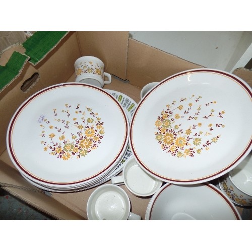 233 - RETRO DINNER SET, JOHNSON BROTHERS 'SUSAN' 8 X DINNER, 8 X DESSERT BOWLS, 8 X CUPS & SAUCERS, 4 X SI... 