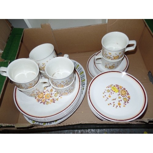 233 - RETRO DINNER SET, JOHNSON BROTHERS 'SUSAN' 8 X DINNER, 8 X DESSERT BOWLS, 8 X CUPS & SAUCERS, 4 X SI... 