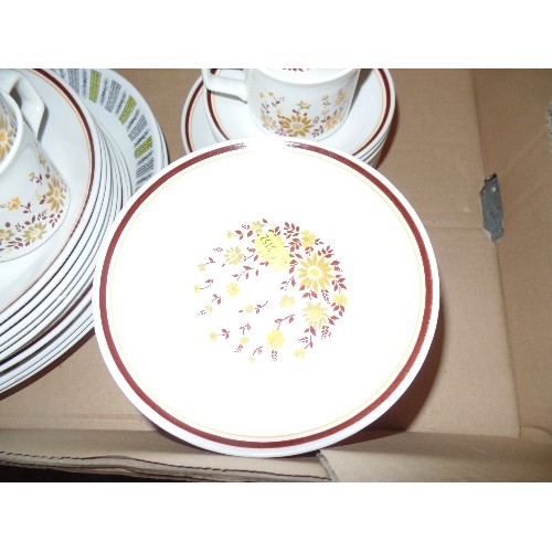 233 - RETRO DINNER SET, JOHNSON BROTHERS 'SUSAN' 8 X DINNER, 8 X DESSERT BOWLS, 8 X CUPS & SAUCERS, 4 X SI... 