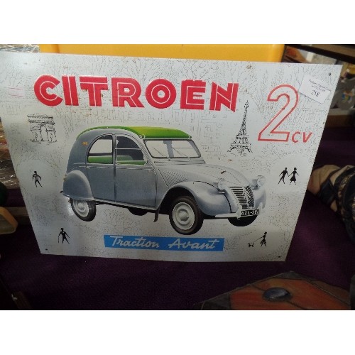 258 - CITROEN 2CV TIN WALL SIGN.