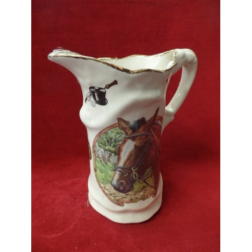 254 - LOVELY STAFFORDSHIRE JUG. HORSE/JOCKEY/ EQUESTRIAN.