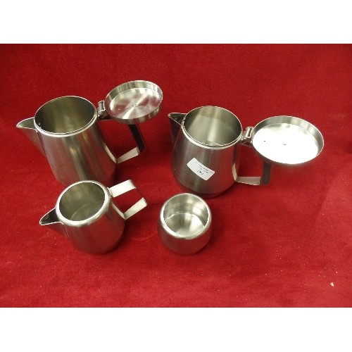 289 - RETRO STAINLESS COFFEE SET. 'TREASURE CHEST' BY RADMORE.