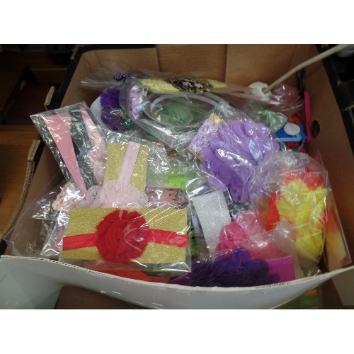 361 - 3 LARGE CRATES OF NEW/PACKAGED COSTUME JEWELLERY, HAIRBANDS ETC. PACKAGED READY FOR SALE.