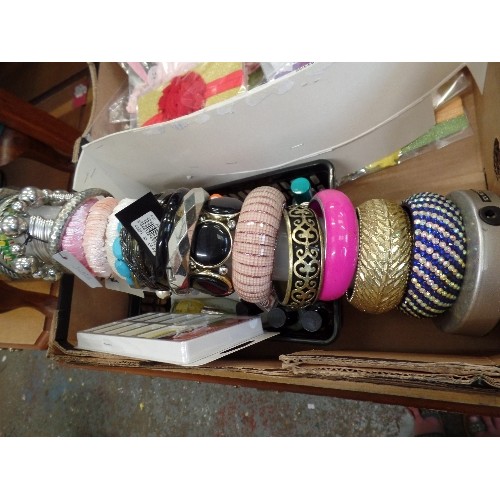 361 - 3 LARGE CRATES OF NEW/PACKAGED COSTUME JEWELLERY, HAIRBANDS ETC. PACKAGED READY FOR SALE.