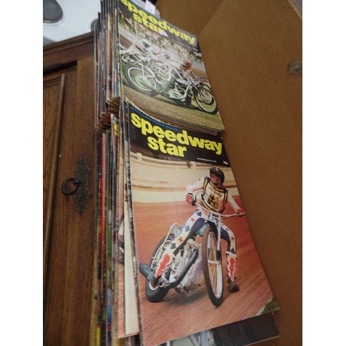 386 - VINTAGE SPEEDWAY STAR MAGAZINES. LARGE STACK, MAINLY 1976, 77, & 79.