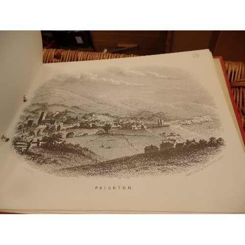 383 - VINTAGE RINGBINDER CONTAINING PEN DRAWING PRINTS OF DEVON & CORNWALL. PUBLISHED BY H.BESLEY. DIRECTO... 