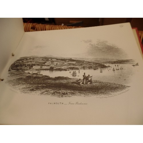 383 - VINTAGE RINGBINDER CONTAINING PEN DRAWING PRINTS OF DEVON & CORNWALL. PUBLISHED BY H.BESLEY. DIRECTO... 