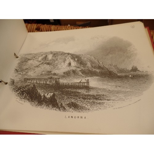 383 - VINTAGE RINGBINDER CONTAINING PEN DRAWING PRINTS OF DEVON & CORNWALL. PUBLISHED BY H.BESLEY. DIRECTO... 