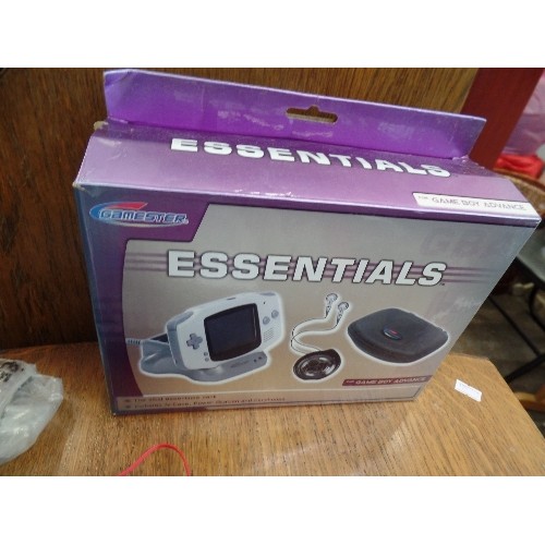 387 - GAMEBOY ADVANCE ESSENTIALS [APPEAR NEW] WITH EARPHONES, POWER CHARGER, NINTENDO GAMES. TEVION PORTAB... 