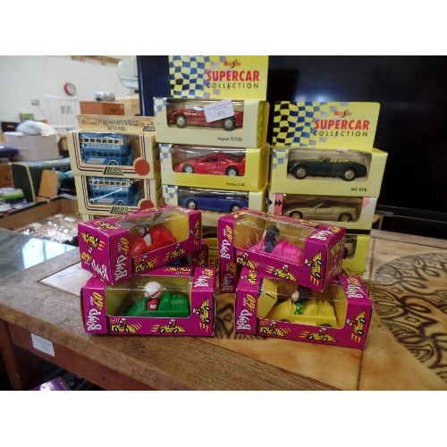 371 - 3 X SCALE MODEL CAR COLLECTIONS. 7 X DIE-CAST MAISTO SUPERCARS. 3 X LLEDO 'BARCLAYS BANK' DOUBLE DEC... 