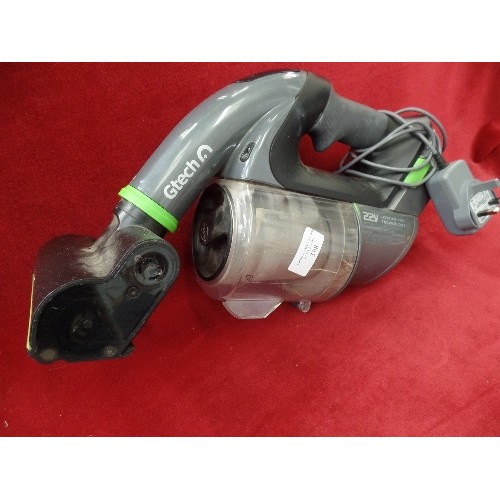 398 - G-TECH ATF006 HAND-HELD VACUUM,WITH CHARGER ETC. WORKING AT TIME OF LOTTING.