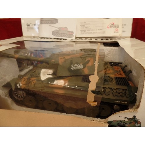 307 - LARGE REMOTE CONTROLLED GERMAN PANTHER TANK. WITH BOX.