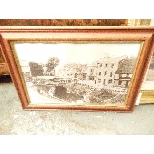 411 - GILT-FRAMED PRINT OF GIRL WITH COLLIE DOG[NEW] ALSO AN ENLARGED REPRINT OF OLD PHOTOGRAPH OF THE BRI... 