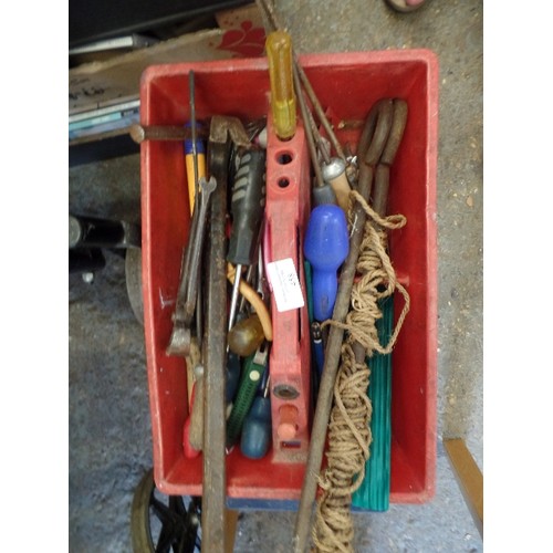 458 - CANTILEVER TOOL BOX AND A TOOL TRAY. BOTH FULL OF TOOLS.