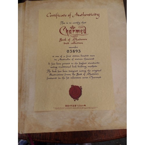 487 - CHARMED LIMITED EDITION 'BOOK OF SHADOWS' DVD COLLECTION. WITH CERT OF AUTHENTICITY NUMBER 03893.  W... 