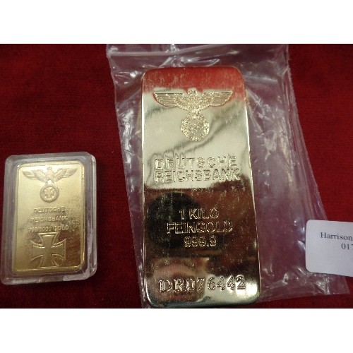 25 - 2 REPLICA GERMAN REICHSBANK GOLD BARS