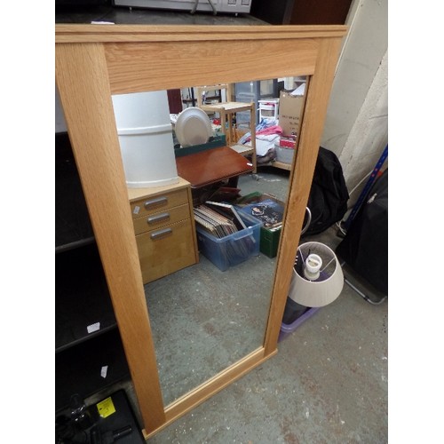 617 - OAK FRAMED MIRROR