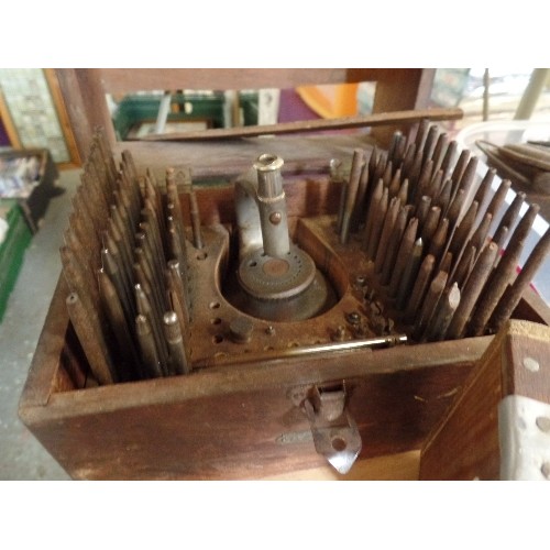 252 - VINTAGE PRECISION TOOLS IN WOODEN BOXES ETC.