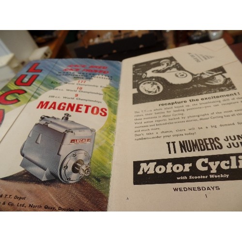 467 - 4 X VINTAGE MOTORCYCLE RELATED BOOKLETS. INCLUDES T.T RACES 1957, AND 1963.