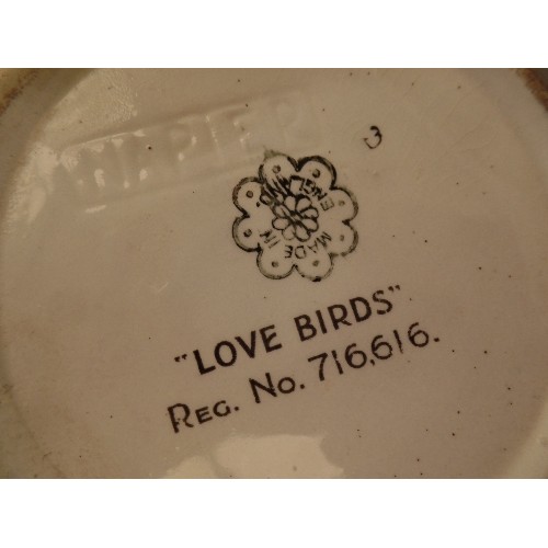 117A - NAPIER LOVEBIRDS VENETIAN PINK LUSTRE WASH BOWL AND JUG, EGYPTIAN STYLE, MADE IN ENGLAND