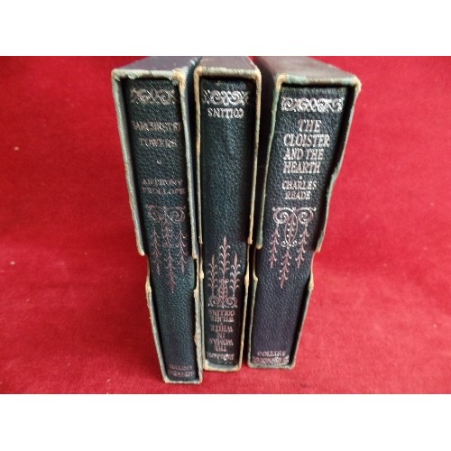 189 - 3 LITTLE VINTAGE BOOKS. THE CLOISTER & THE HEARTH, THE WOMAN IN WHITE, BARCHESTER TOWERS.