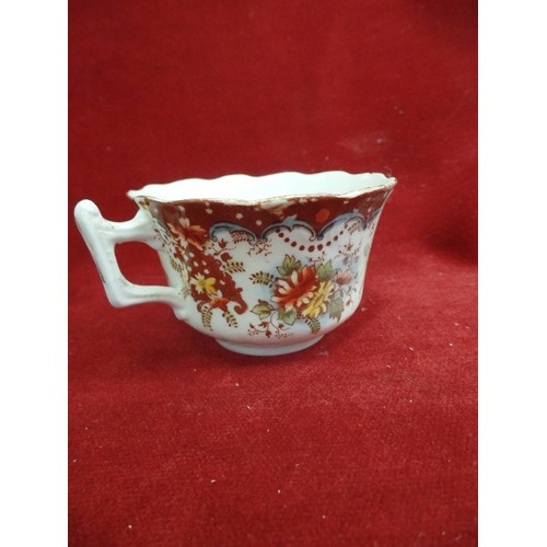 209 - 12 X VINTAGE CHINA CUP & SAUCER DUOS. AUTUMNAL COLOURS.