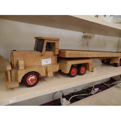 68 - LARGE HAND-MADE ROAD TRUCK. MAIN LORRY BODY AND TRAILER.