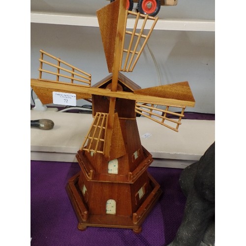 72 - SWISS MADE-MUSICAL WOODEN WINDMILL.