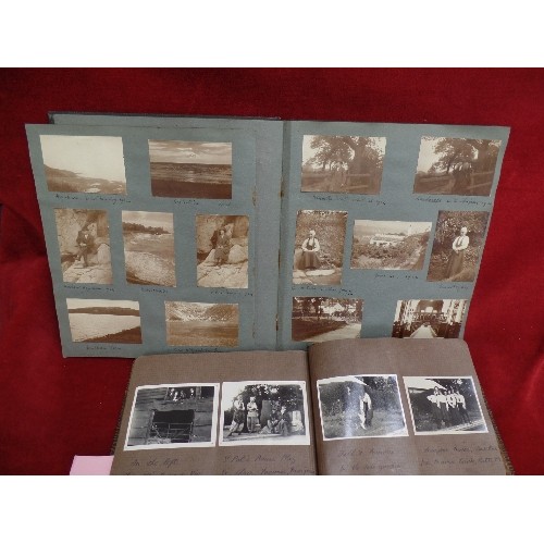 76 - 2 LOVELY VINTAGE 1920'S PHOTO ALBUMS. SEPIA PHOTOGRAPHS OF PEOPLE & PLACES. INCLUDING MR PINCHIN'S A... 