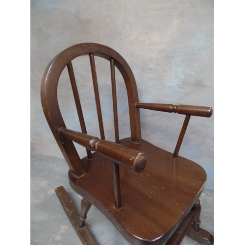 232 - LOVELY CHILD'S WINDSOR STYLE ROCKING CHAIR AGED 2-4 YEARS