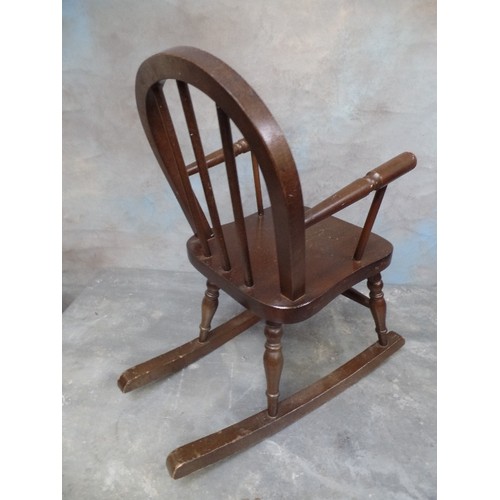 232 - LOVELY CHILD'S WINDSOR STYLE ROCKING CHAIR AGED 2-4 YEARS