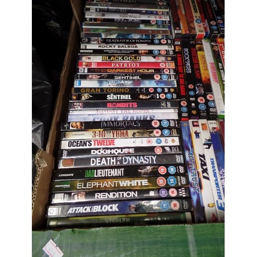 145 - APPROX 360 MIXED DVD'S. CONTAINED IN 5 LARGE CRATES.