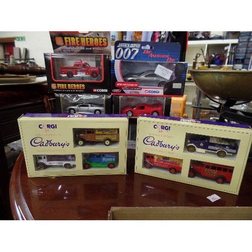 213 - 7 X NEW/BOXED DIE-CAST SCALE MODEL VEHICLE SETS. INCLUDES RAF GROUND CREW SUPPORT SET, CORGI FIRE HE... 