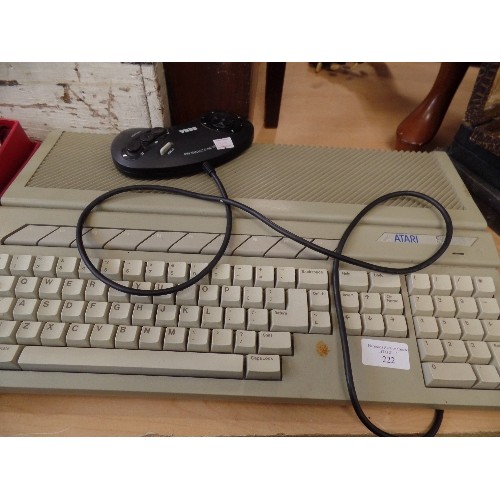 222 - ATARI 520 ST KEYBOARD, WITH SEGA MEGADRIVE CONTROL PAD.