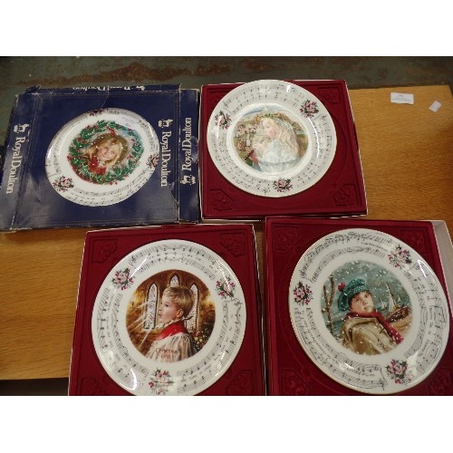 299 - 4 X VINTAGE ROYAL DOULTON CHRISTMAS CAROL PLATES. IN BOXES.