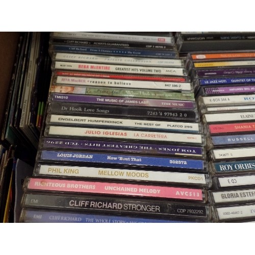 242 - 2 CRATES FULL OF MIXED MUSIC CD'S, INCLUDES SHANIA TWAYNE, WILLIE NELSON, JIMMY NAIL, STEVIE WONDER ... 