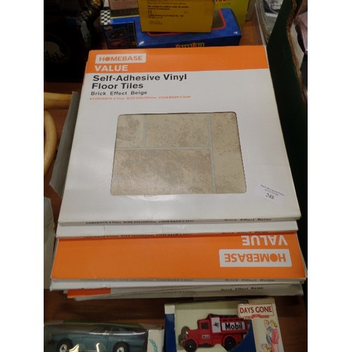 248 - NEW/BOXED SELF-ADHESIVE VINYL FLOOR TILES. 14 X BOXES IN BRICK EFFECT BEIGE. 6 TILES PER BOX. COVERA... 